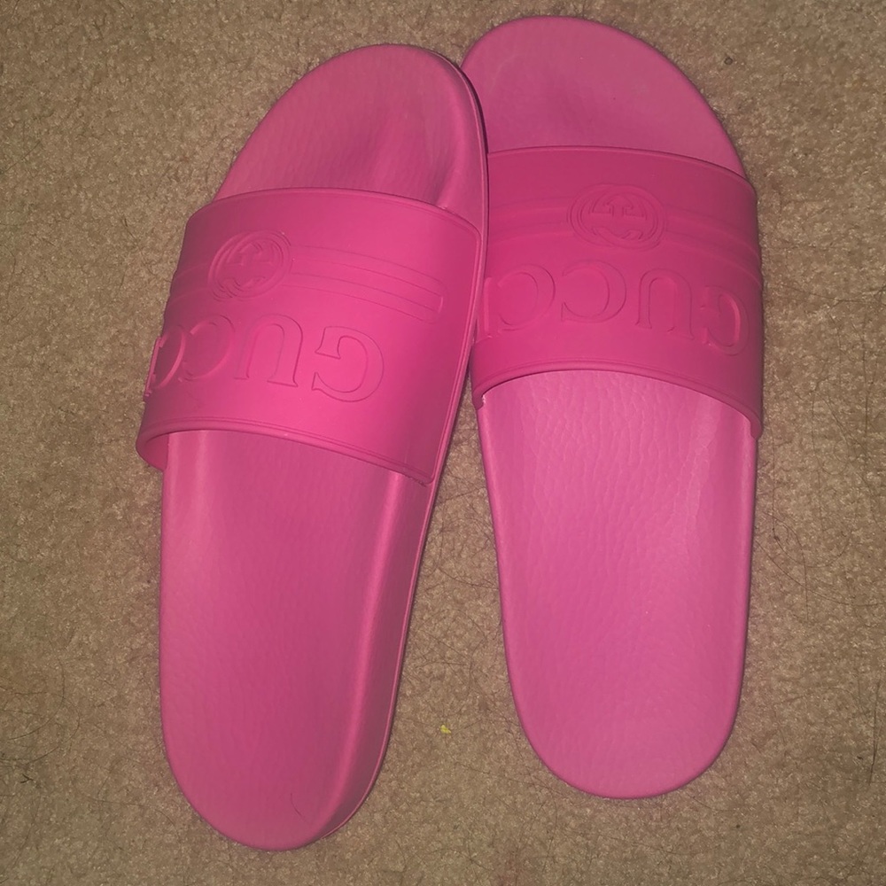 Pink Gucci Pool slides
